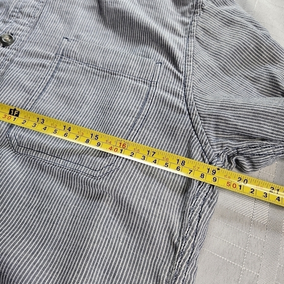 Eddie Bauer men's striped button front long sleeve lined shirt size small - Picture 6 of 8